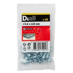 Vis zinguée autoperceuses à tête hexagonale, 4,2x16 mm - 25 pièces