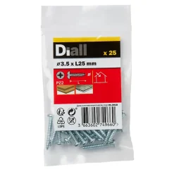 Vis zinguée autoperceuses à tête cylindrique, 3,5x25 mm - 25 pièces