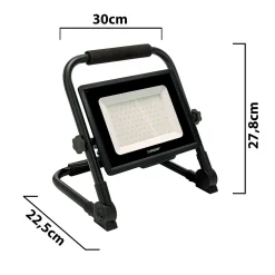 WAINGRO 50W : Projecteur de travail LED SMD 50W avec support de terre et câble 3m