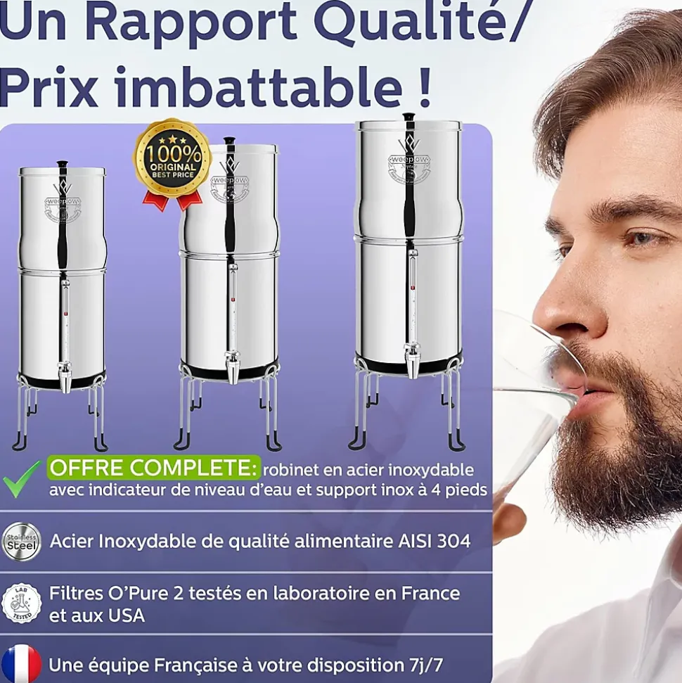 Weeplow Earth 8.5L - système de filtration par gravité pour eau potable
