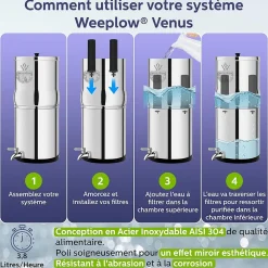 Weeplow(r) Earth 8.5L Édition Essentielle - système de filtration par gravité pour eau potable