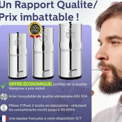 Weeplow(r) Venus 5.6L Édition Essentielle - système de filtration par gravité pour eau potable