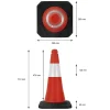 1x Cône de signalisation routière rouge/blanc en PVC 51cm bandes réfléchissantes