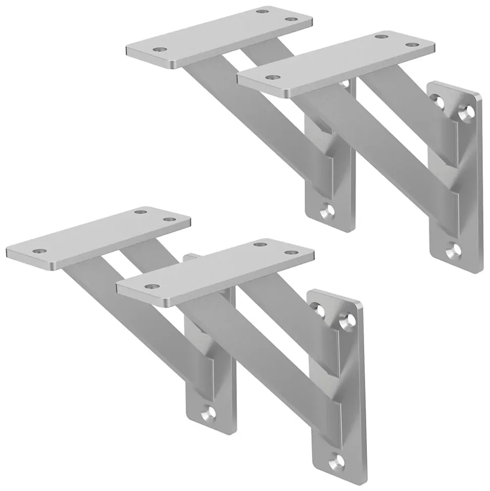 4x Equerres Etagere mural support d'angle en aluminium argent