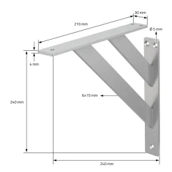 2x Equerres Etagere mural support d'angle en aluminium argent