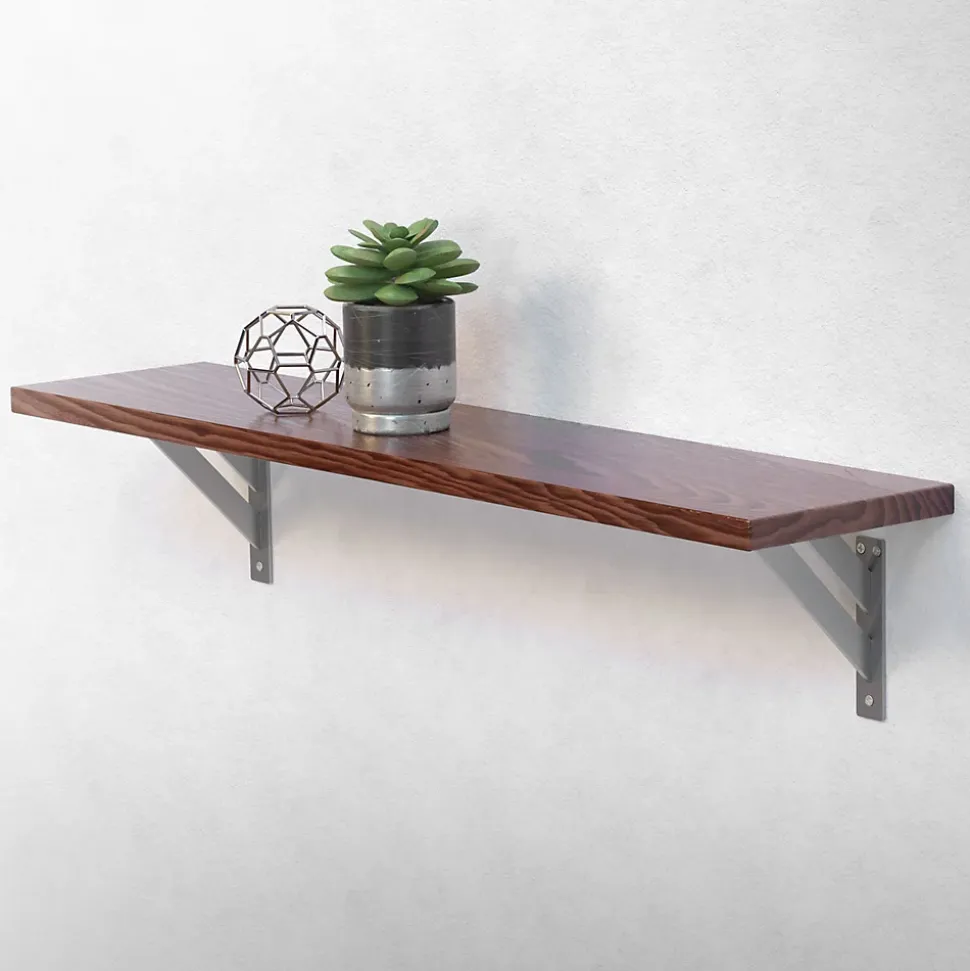 2x Equerres Etagere mural support d'angle en aluminium argent