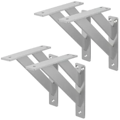 4x Equerres Etagere mural support d'angle en aluminium argent