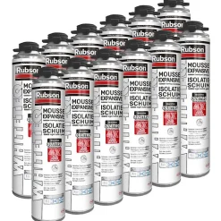 12x Mousse expansive 750ml RUBSON WhiteTeq pistolable isolation thermique et phonique
