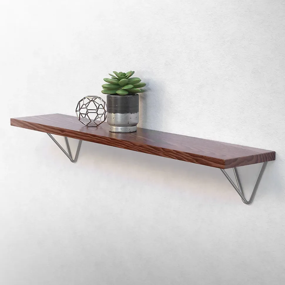 4x Support Etagere d'angle triangle en métal gris avec vis 160 mm
