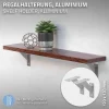 4x Support Etagere murale fixation flottante aluminium argent