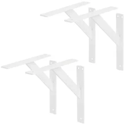4x Support Etagere murale fixation flottante aluminium blanc