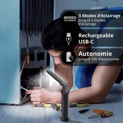 Xanlite - Baladeuse LED pliable, Rechargeable USB, 200 lumens - BL200RUSB