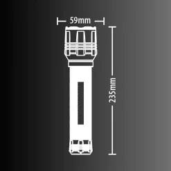 Xanlite - Lampe Torche LED Métallique, x3 Modes d'Eclairage, 1500 Lumens, Piles Incluses - TO1500L