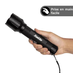 Xanlite - Lampe Torche LED Métallique, x3 Modes d'Eclairage, 1500 Lumens, Piles Incluses - TO1500L