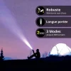 Xanlite - Lampe Torche LED Métallique, x3 Modes d'Eclairage, 600 Lumens, Piles Incluses - TO600M