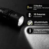 Xanlite - Lampe Torche LED Métallique, x3 Modes d'Eclairage, 300 Lumens, Piles Incluses - TO250S