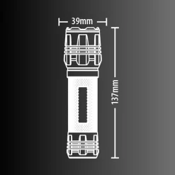 Xanlite - Lampe Torche LED Métallique, x3 Modes d'Eclairage, 300 Lumens, Piles Incluses - TO250S