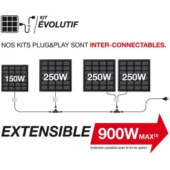 Xanlite - Panneau solaire Kit Advanced 500W, IP67, Onduleur WIFI, Câble 3m - ENKADVANC500W