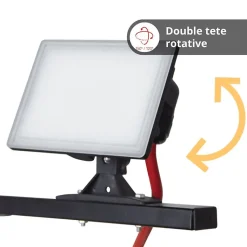 Xanlite - Projecteur de Chantier LED sur Pied, Filaire, x2 Projecteurs 20 W, 2800 Lumens - PR20W2T