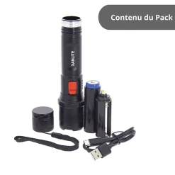 Xanlite - Torche LED rechargeable USB-C, ou piles, 1000 lumens - TO1000RIP