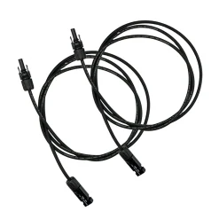 2x2m Allonge câble solaire 4mm² - MC4 - (Noir - Noir)