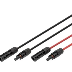 2x5m Allonge câble solaire 4mm² - MC4 - (Noir - Rouge)